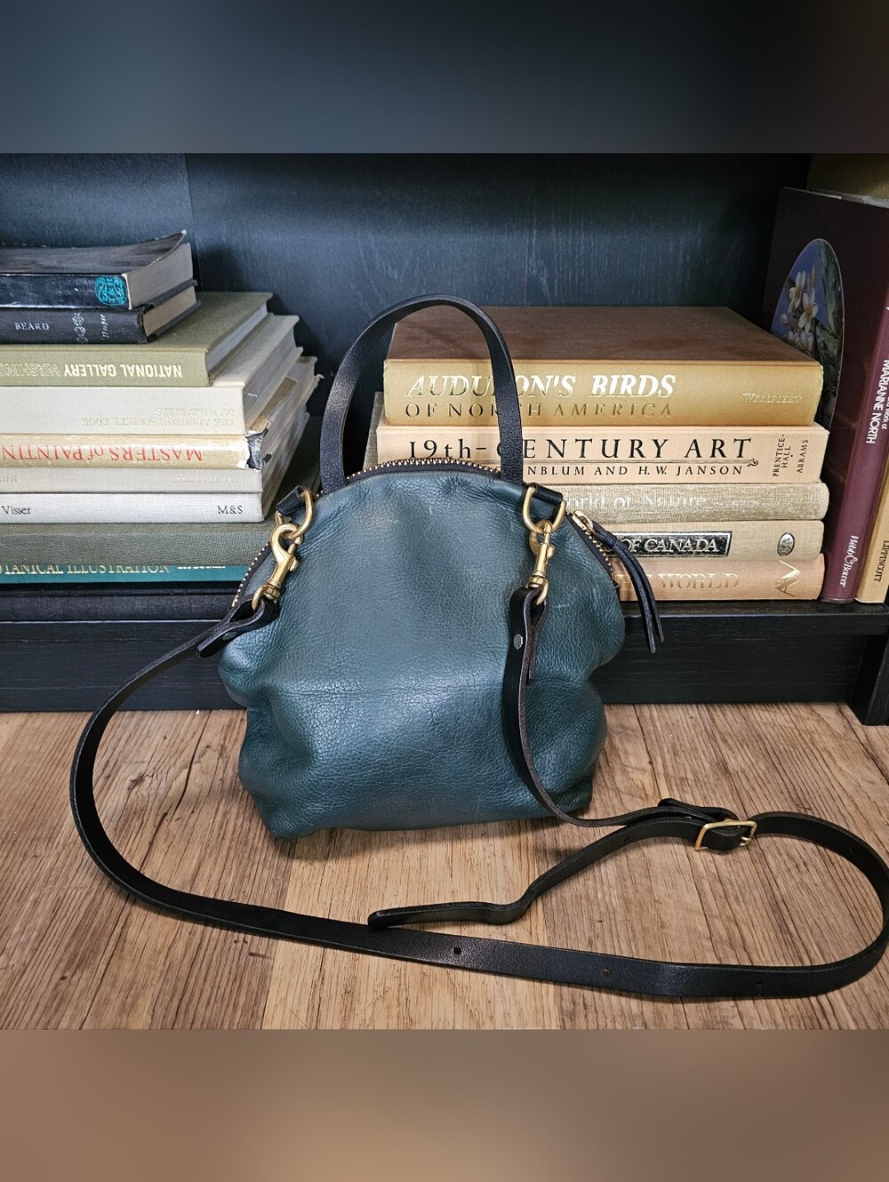 Eleven Thirty Anni Mini Leather Shoulder  handbag Crossbody Purse Hunter Green
